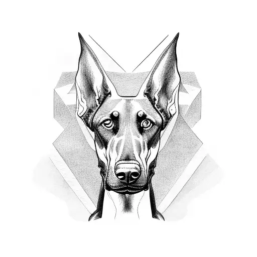 doberman with wings tattoo design idea