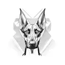 doberman with wings tattoo design idea