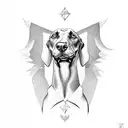 doberman with wings tattoo design idea