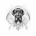 doberman with wings tattoo design idea