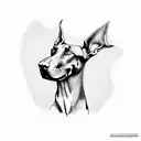 doberman with wings tattoo design idea