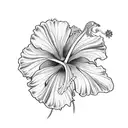 hibiscus flower with dragon tattoo design idea