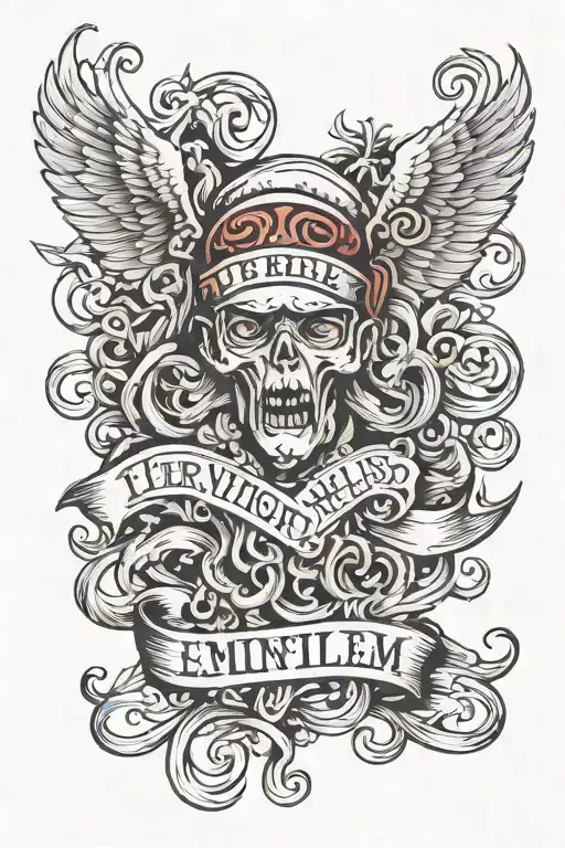 Eminem lyrics intertwined tattoo design idea