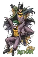 batman and joker tattoo design idea