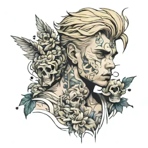 blonde boy with bruises tattoo design idea