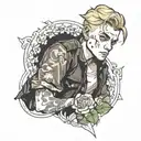 blonde boy with bruises tattoo design idea