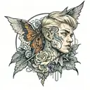 blonde boy with bruises tattoo design idea