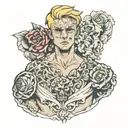 blonde boy with bruises tattoo design idea