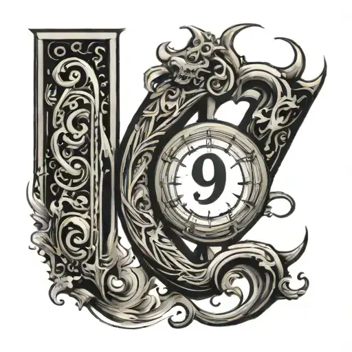 date of birth 2000 with a number 9 on it tattoo design idea