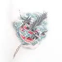 phoenix cloud sleeve tattoo design idea