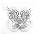 phoenix cloud sleeve tattoo design idea