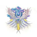 phoenix cloud sleeve tattoo design idea