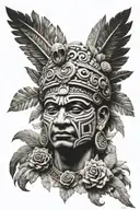 aztec god surrounded tattoo design idea