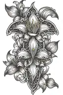 lily with heart cross  tattoo design idea