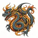 fire dragon tattoo design idea