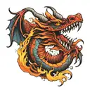 fire dragon tattoo design idea