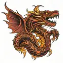 fire dragon tattoo design idea