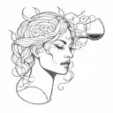 magic, wine, beauty, aggression tattoo design idea