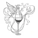 magic, wine, beauty, aggression tattoo design idea