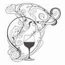 magic, wine, beauty, aggression tattoo design idea
