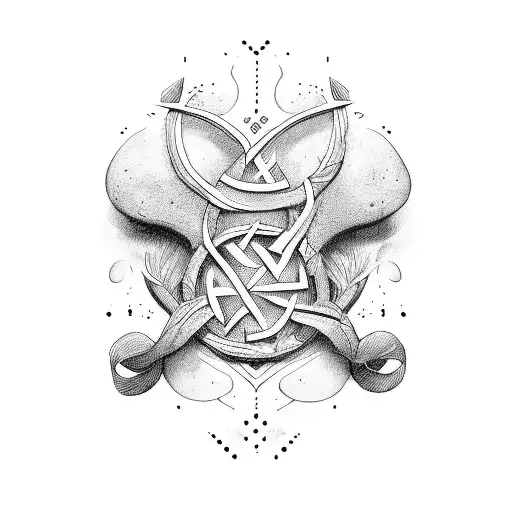 maak een noorse tattoo met runne tekens er in van de letters B G L J A in rune geschrift  tattoo design idea