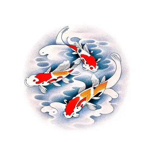 Koi Fish, Geisha, Rose tattoo design idea