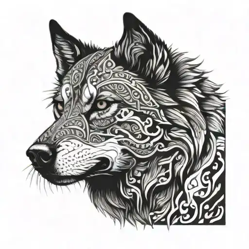 feral dog tattoo design idea