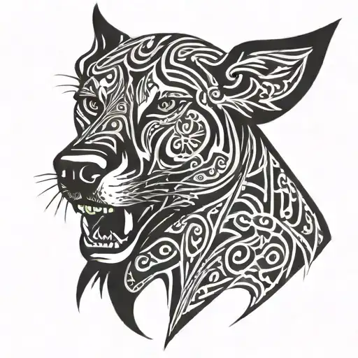 feral dog tattoo design idea