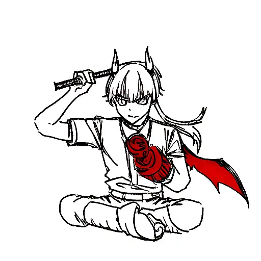 anime forearm sleeve using Demon Slayer and Gojo tattoo design idea