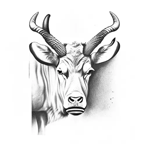 Zimbabwe flag that has an eland bull inside it  tattoo design idea