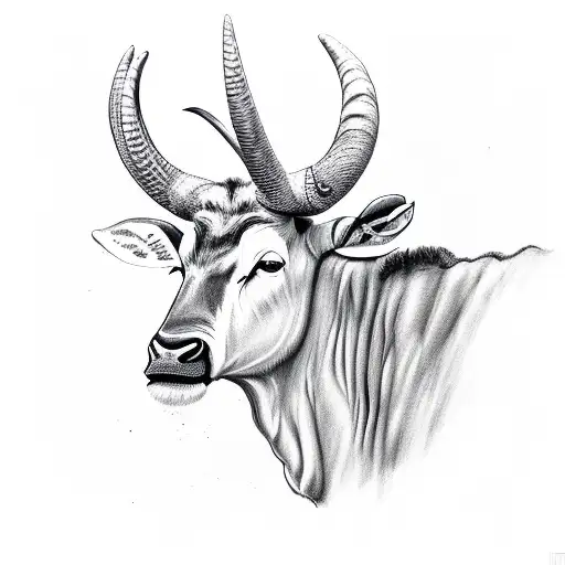 Zimbabwe flag that has an eland bull inside it  tattoo design idea