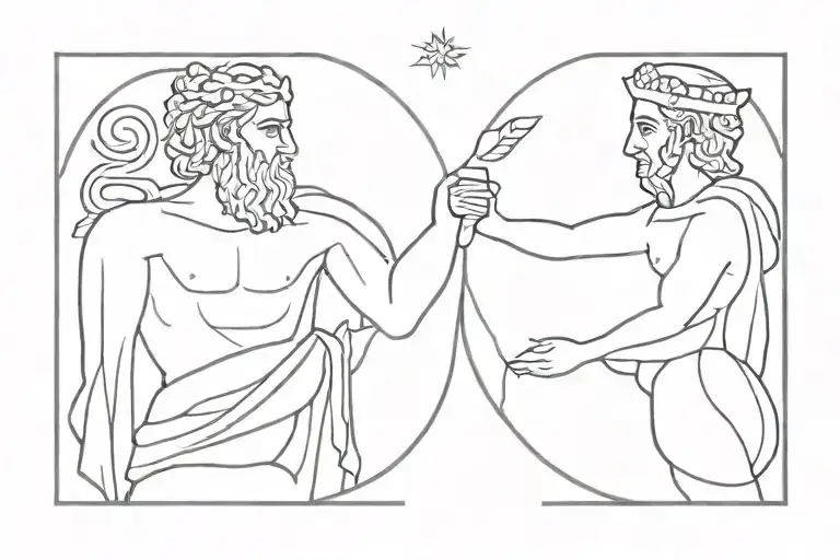 ancient greece god tattoo design idea