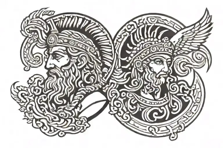 ancient greece god tattoo design idea
