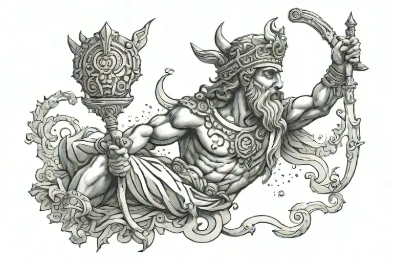 ancient greece god tattoo design idea