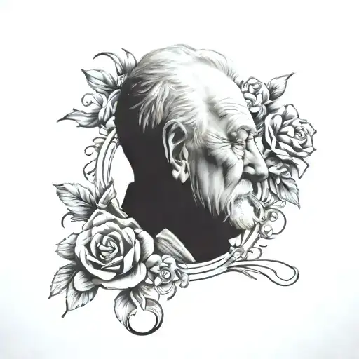 remembrance tattoo featuring grandfather that shares a birthday with me tattoo design idea