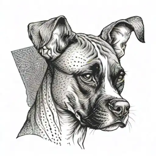 half-length boxer girl  tattoo design idea