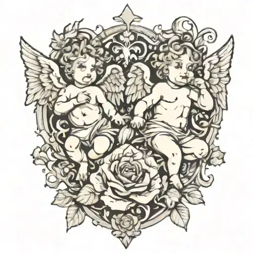cherubs tattoo design idea