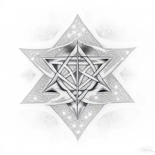 diamond in the trees pentagrams in the night sky tattoo design idea
