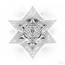 diamond in the trees pentagrams in the night sky tattoo design idea