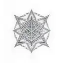 diamond in the trees pentagrams in the night sky tattoo design idea