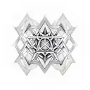 diamond in the trees pentagrams in the night sky tattoo design idea