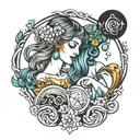 virgo and aquarius zodiac sign tattoo design idea