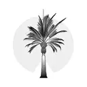 palm tree silhouette fine line tattoo design idea