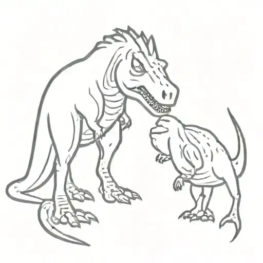 Dino meets Bluey tattoo design idea