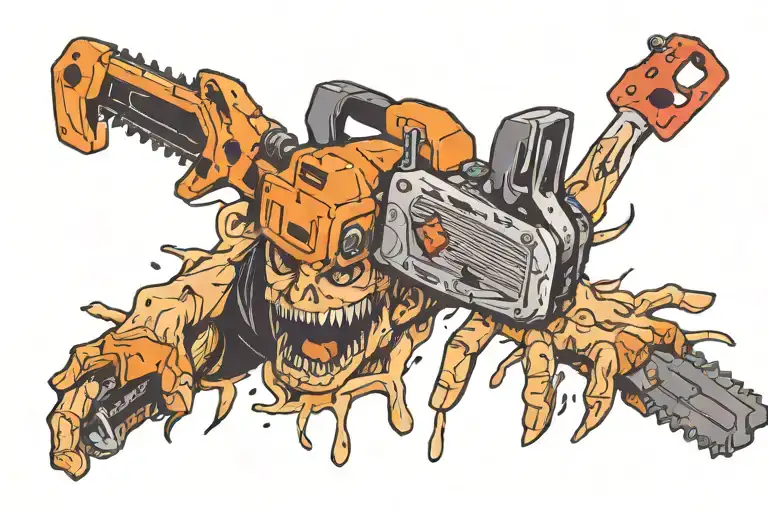 hand chainsaw man tattoo design idea