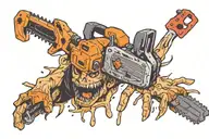 hand chainsaw man tattoo design idea