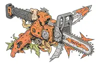 hand chainsaw man tattoo design idea