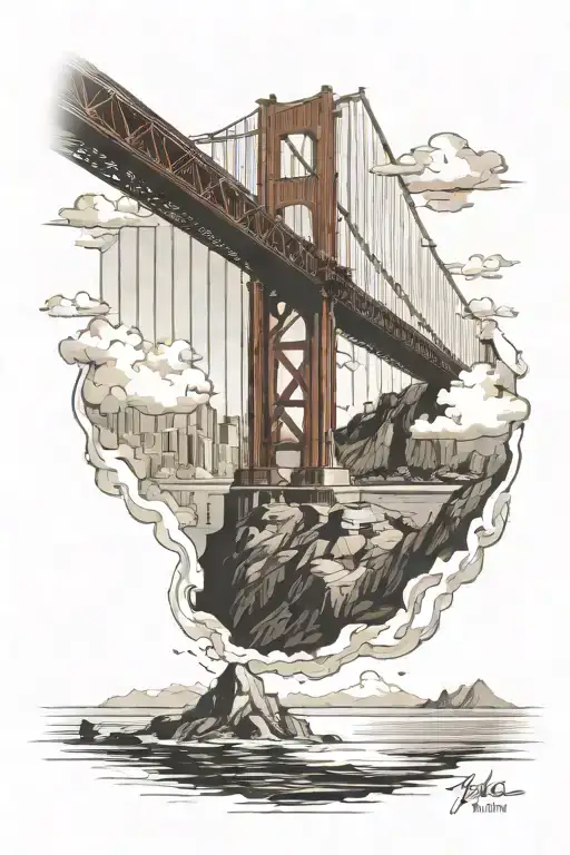 golden gate bridge tattoo design idea