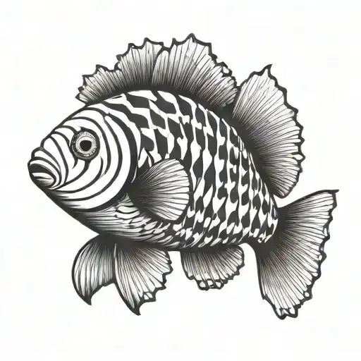 clown fish in anemone  tattoo design idea