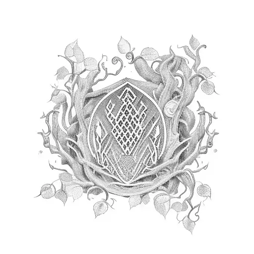 Enchanting bookshelf with whimsical vines tattoo design idea